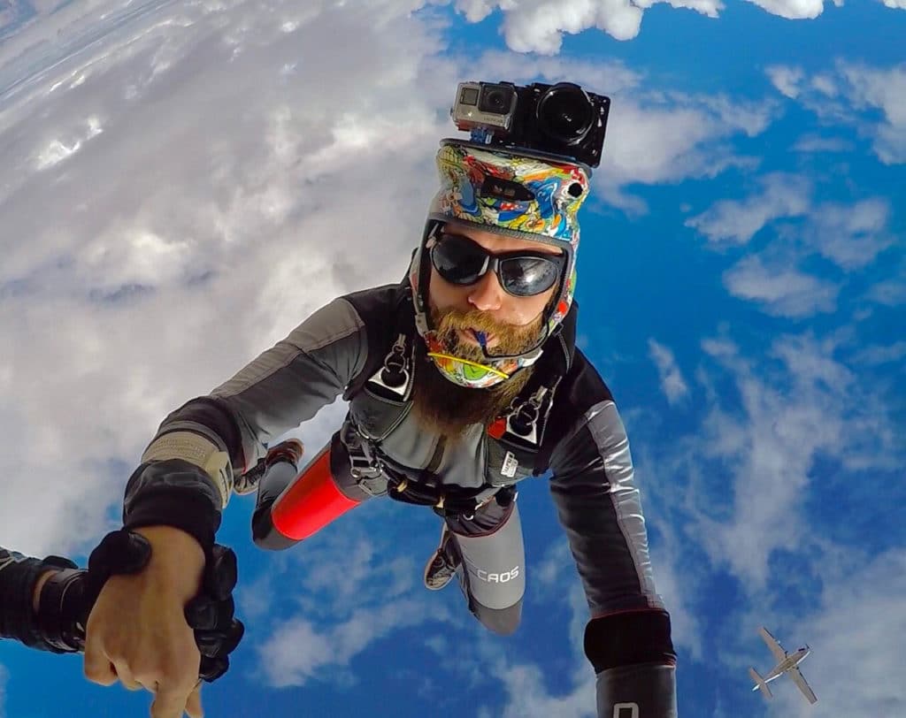 cameraman at Skydive Mesquite near southern Utah