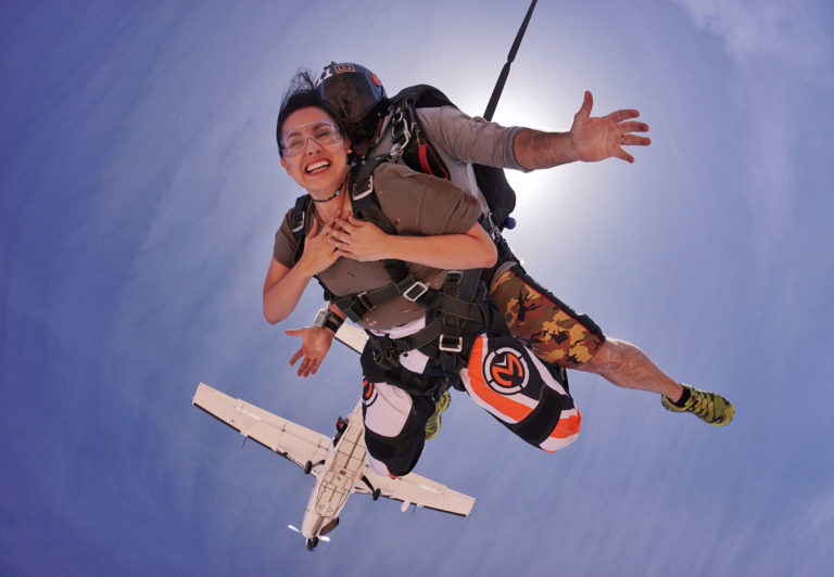 Tandem in the sky at Skydive Mesquite near St George