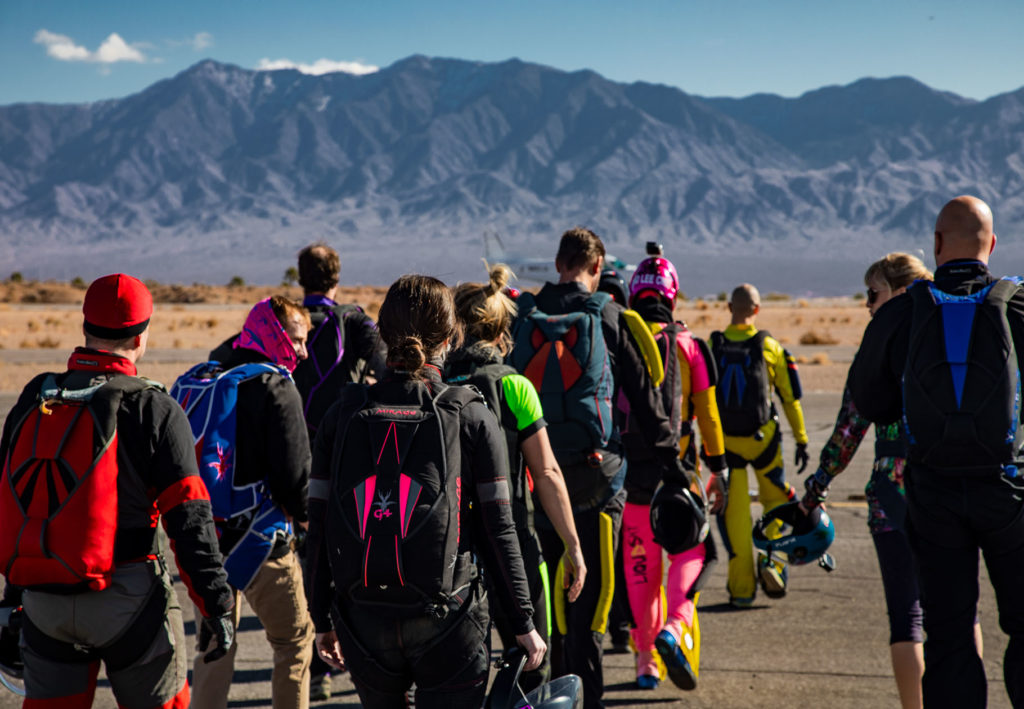 walking out to make a skydive at Skydive Mesquite near Utah